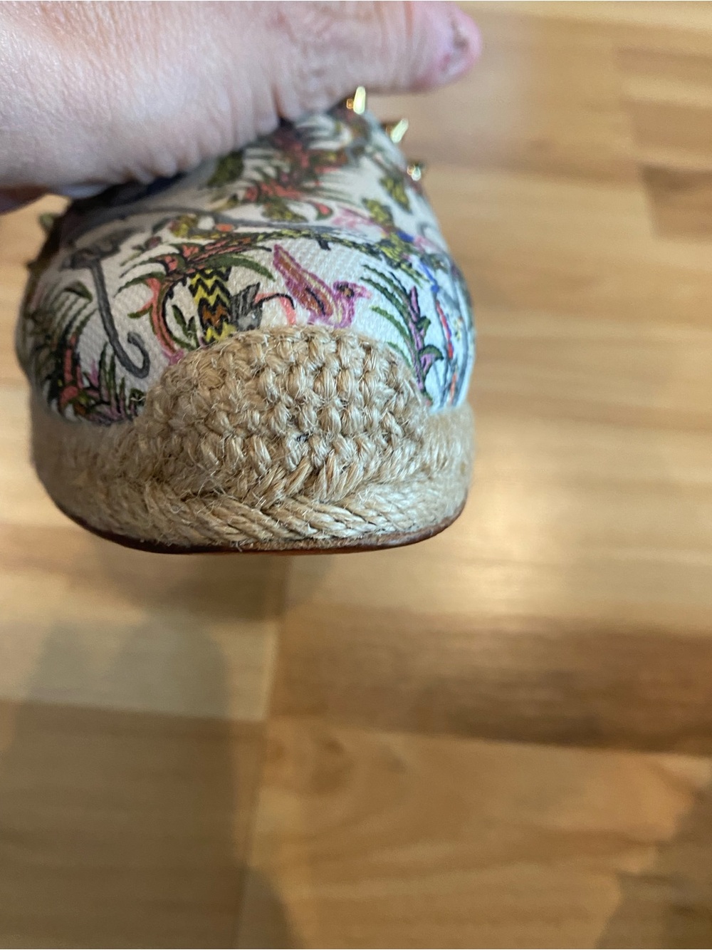 Christian Louboutin Ares Flat Loubi Jungle Spiked Espadrille. Size 9 EUC. - Picture 12 of 16